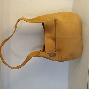 Tignanello tan pebble leather hobo purse